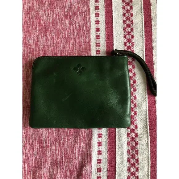 Patricia Nash Cassini Leather Wristlet Cosmetic Bag Deep Green P34906 - Picture 2 of 10